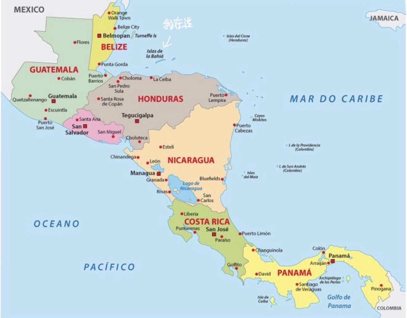 中美洲地圖